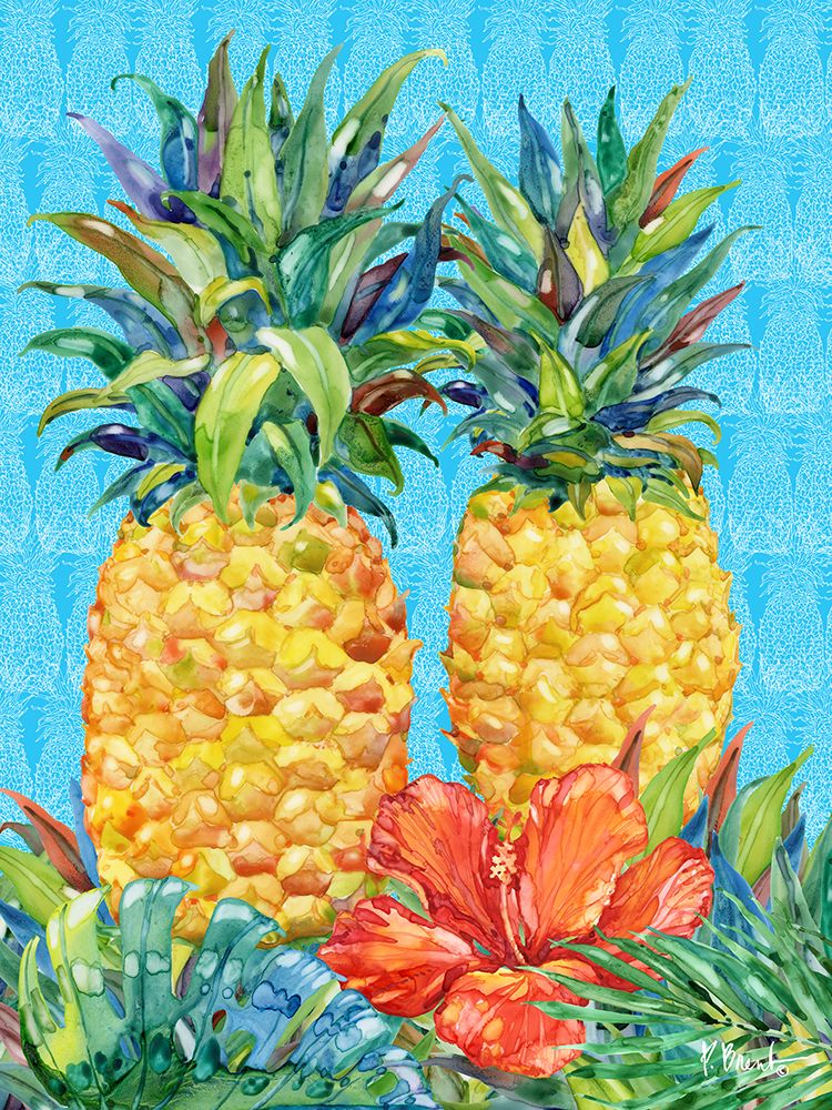 Kona Pineapple and Hibiscus Vertical Gallery Store