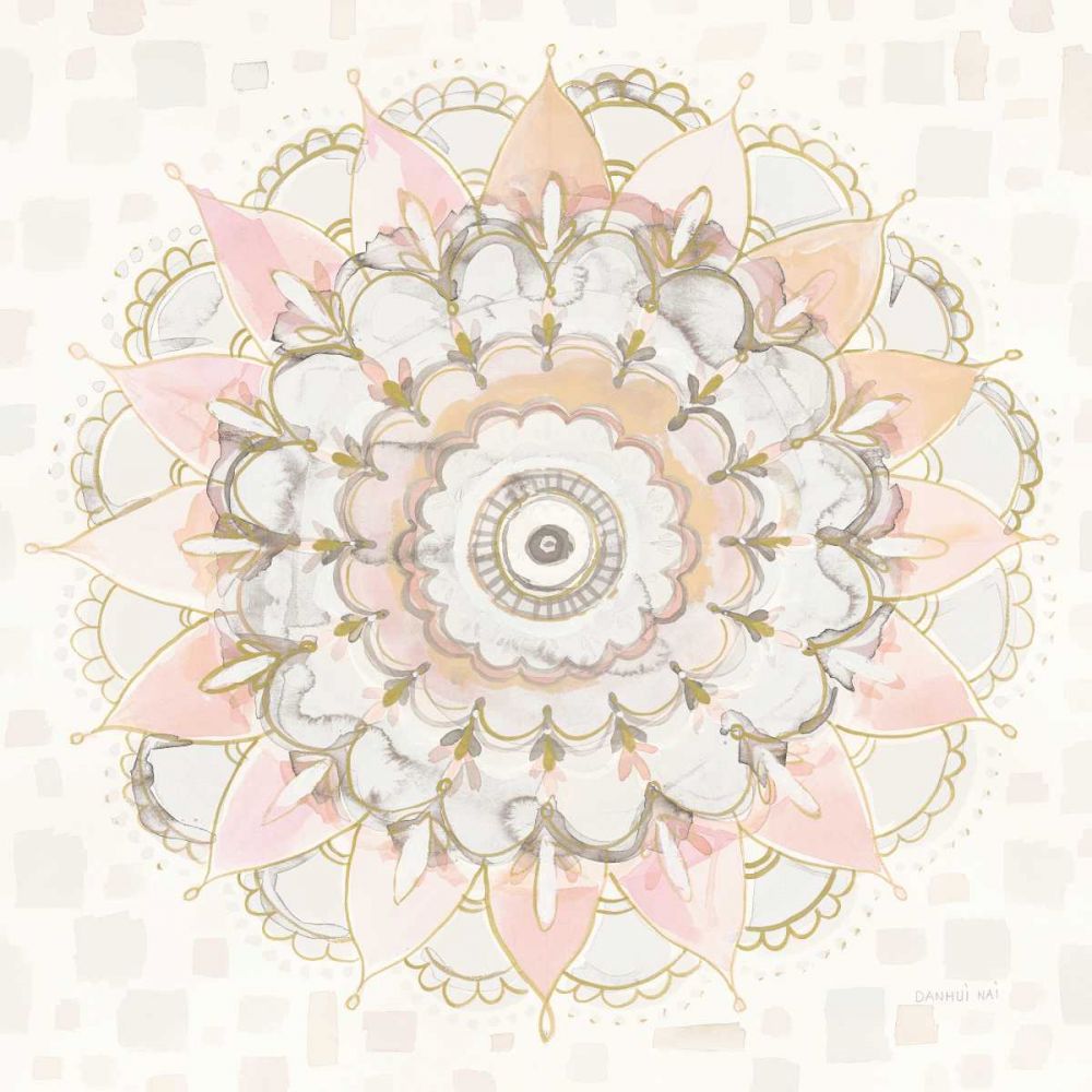 Modern Mandala Square Champagne