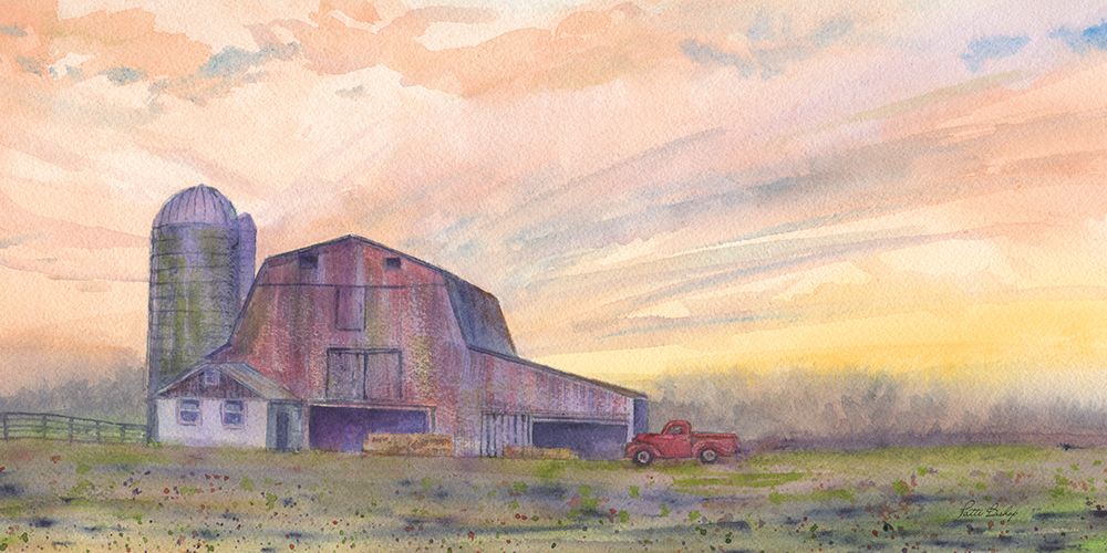 Red Barn At Sunset 2