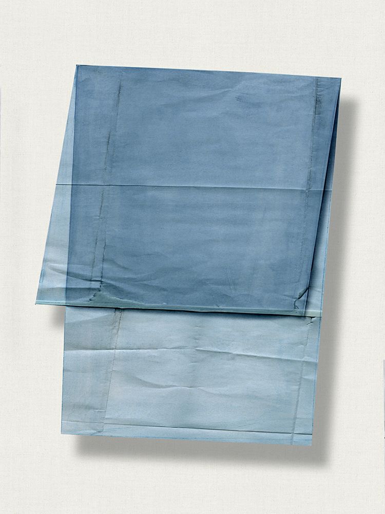 Folded Blue Fabric Composition