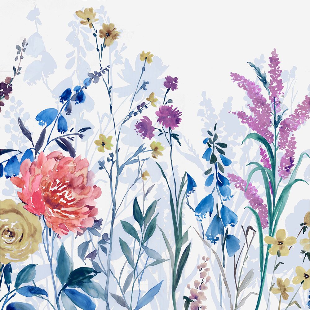 Vibrant Garden Blooms in Watercolor I
