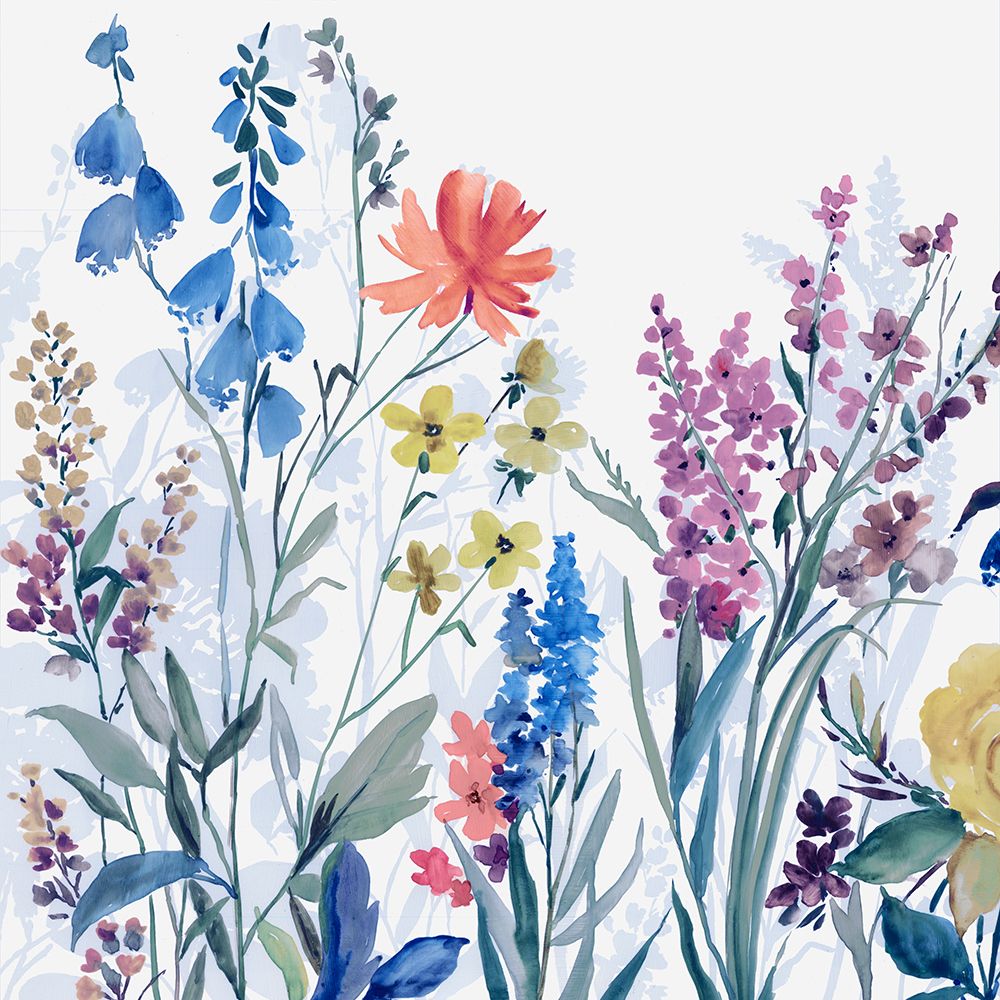 Vibrant Garden Blooms in Watercolor II