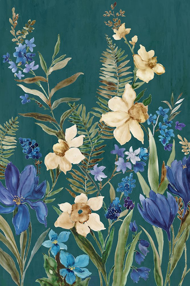 Blossoms Against Teal Sky II