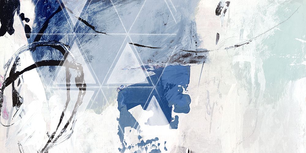 Geometric Whispers in Blue Hues