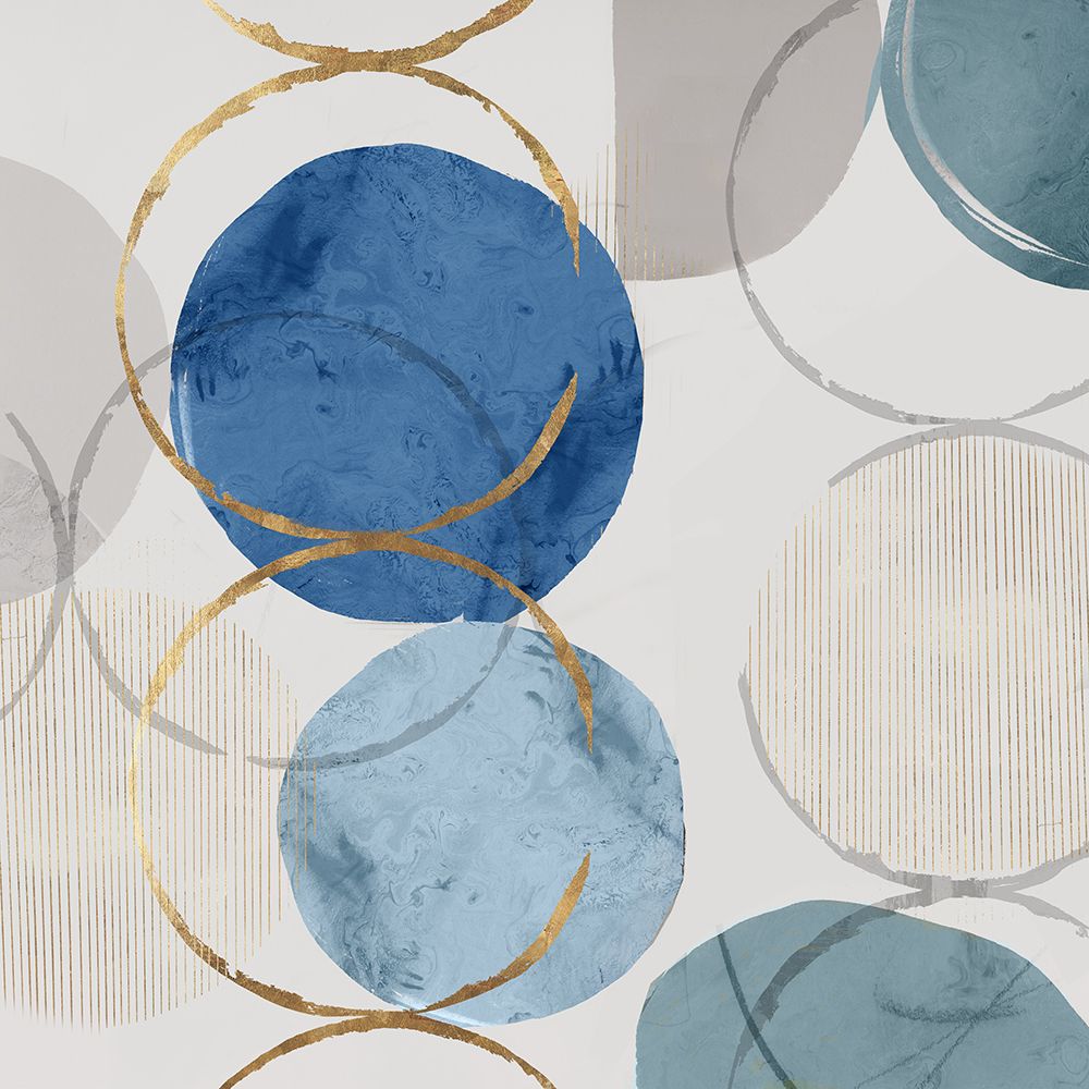 Circular Harmony in Blue and Gold I