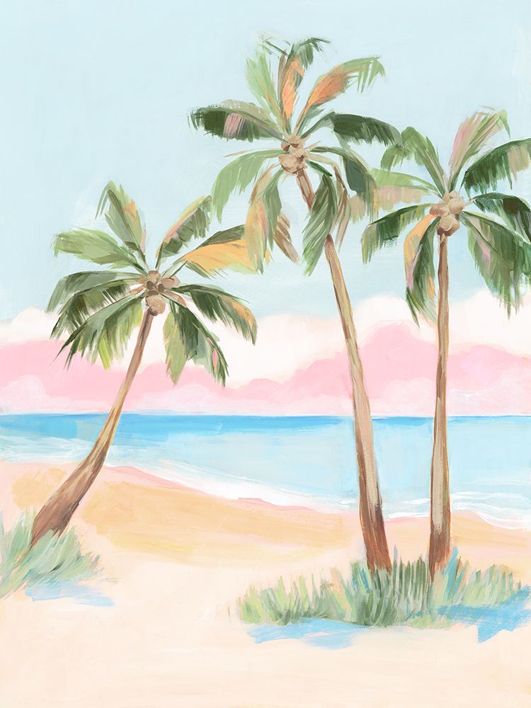 Serene Beach with Palm Trees