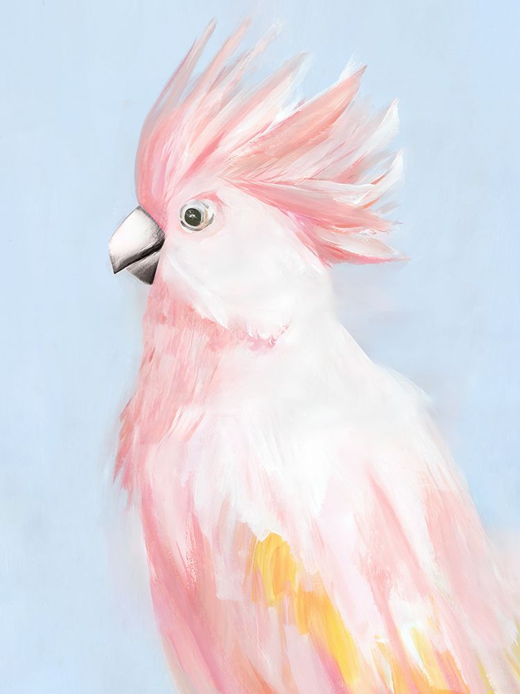 Pink Cockatoo in Soft Pastels