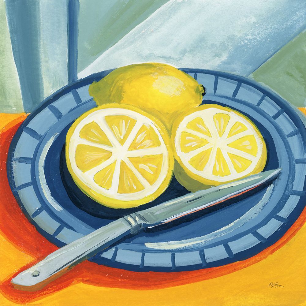 Sliced Lemons on Plates