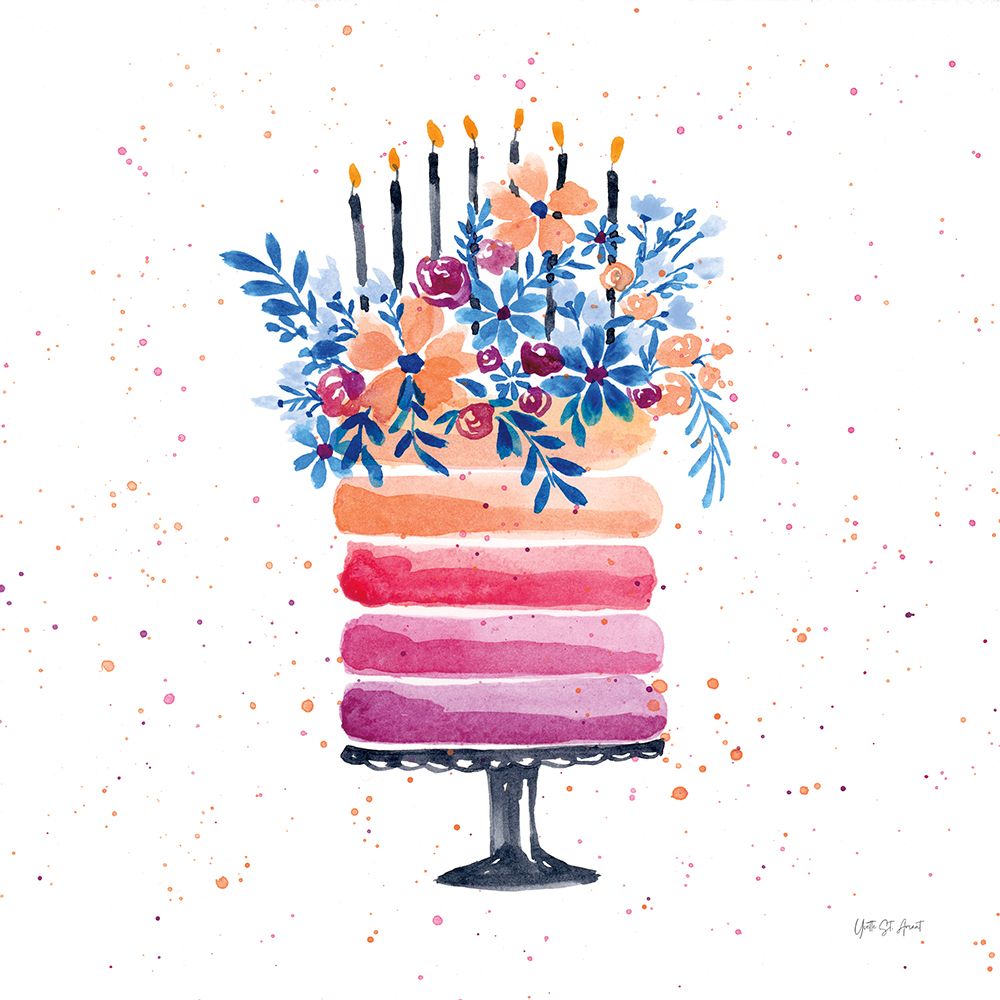 Colorful Cake and Candles