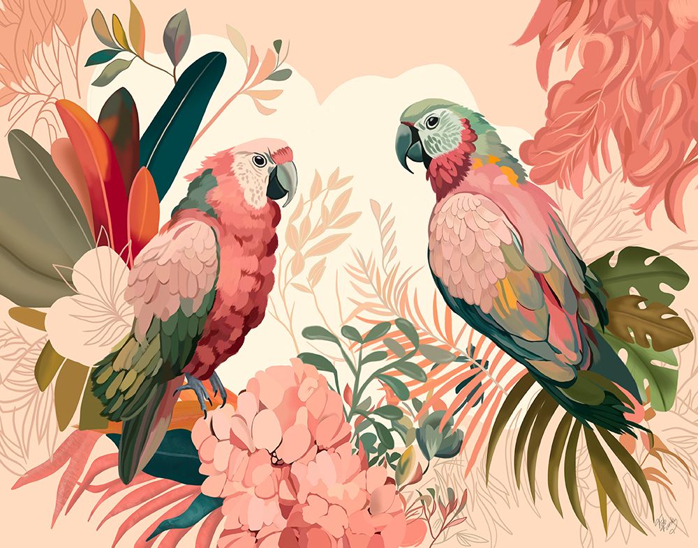 Bright Tropics Parrots 1