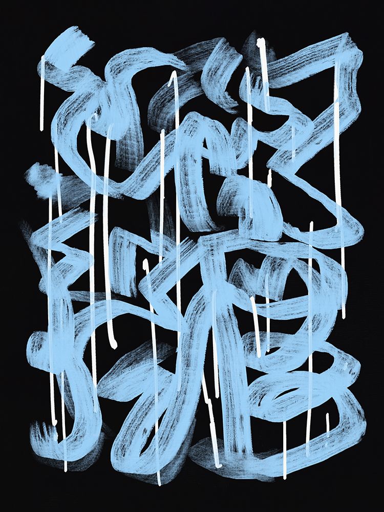 Blue abstract calligraphy