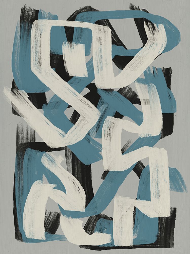 Dry brush abstract in grey and blue