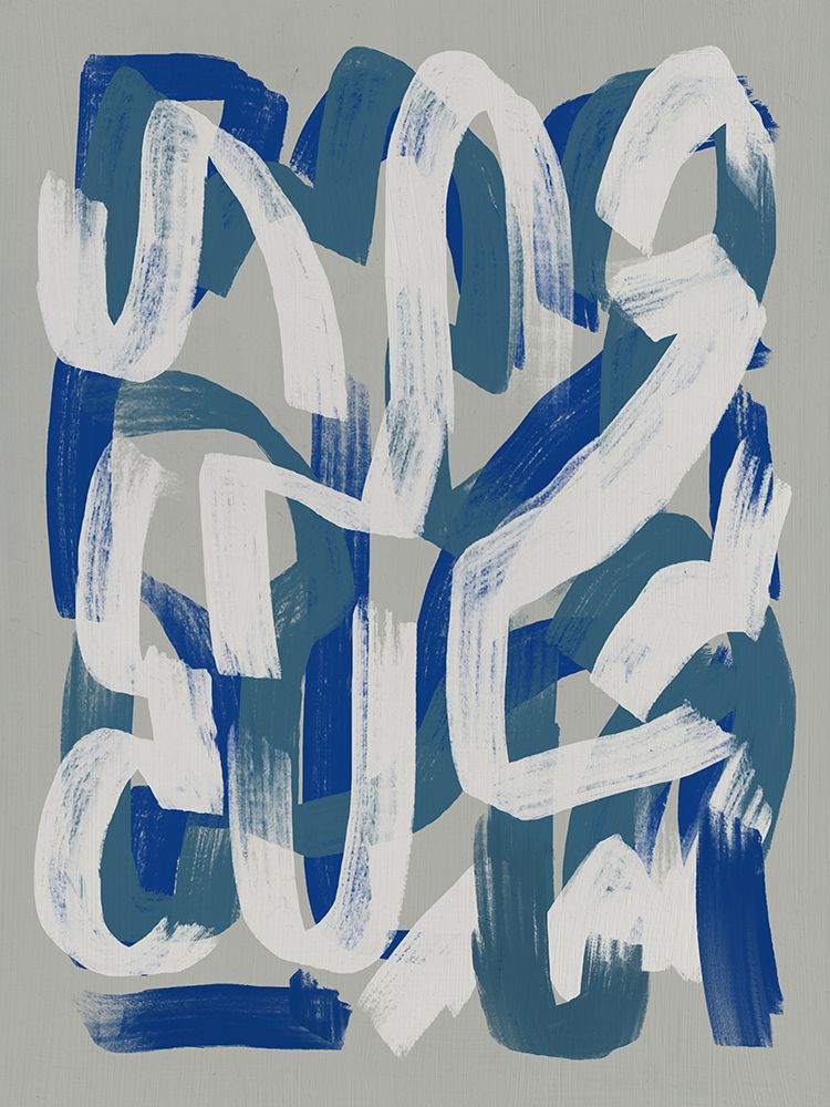 Dry brush abstract in grey and blue 02