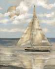 Serene Sailboat II - Gold Art Print