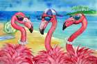 Flamingo Friends And Guy Art Print
