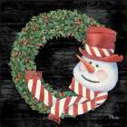 Festive Wreath II - Black Art Print