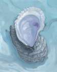Oyster Close Up X - Aqua Art Print