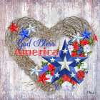 Patriotic Wreath I Art Print