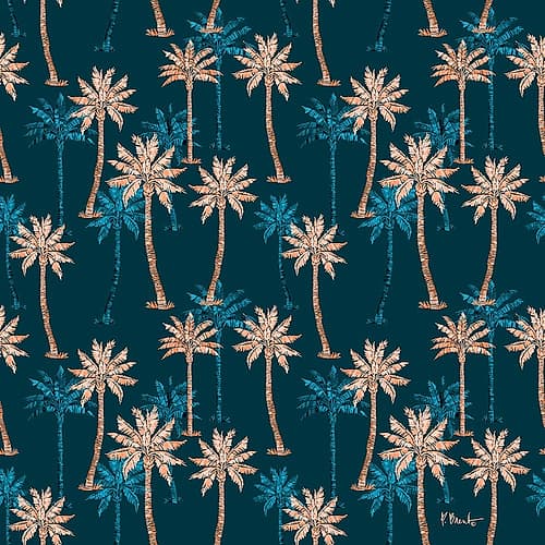 Hollywood Palms - Midnight Tropical Print