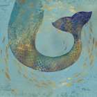 Golden Mermaid I Art Print