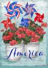 Patriotic Pinwheel - Geraniums Art Print