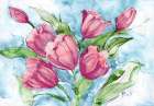Fresh Tulips - Magenta Art Print
