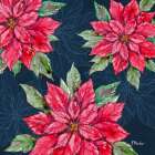 Fiona Poinsettias II - Navy Art Print
