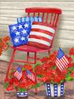 Farmhouse Florals I - Patriotic Art Print