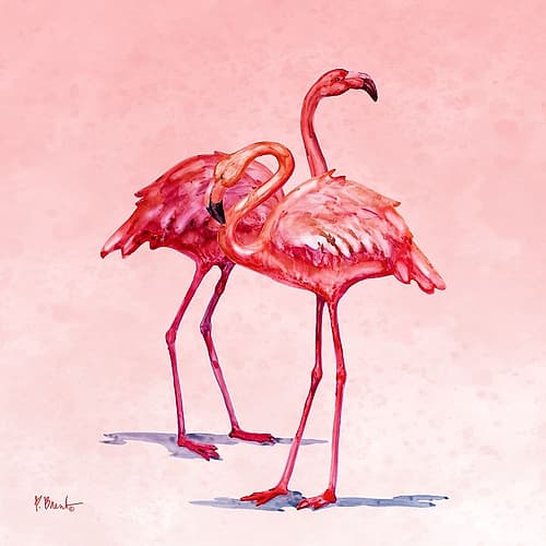 Hilo Flamingos I Tropical Print