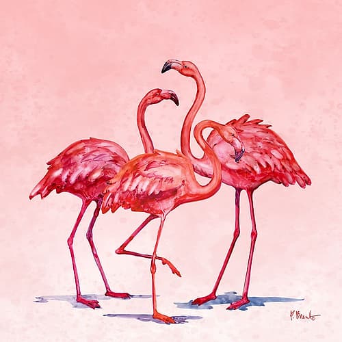 Hilo Flamingos IV Tropical Print