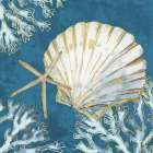 Playa Shells II - Indigo Art Print