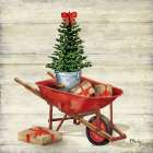 Christmas Wagon I Art Print