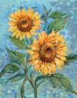 Impressions of Sunflowers I - Bright Art Print