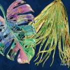 Spectrum Palm Fronds V - Navy Coastal Print