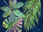 Spectrum Palm Fronds Horizontal - Navy Coastal Print