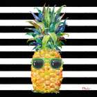 Cool Kona Pineapple II - Black Stripe Art Print