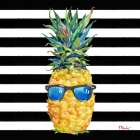 Cool Kona Pineapple III - Black Stripe Art Print