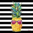 Cool Kona Pineapple IV - Black Stripe Art Print