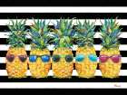 Cool Kona Pineapple Horizontal - Black Stripe Art Print