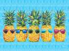 Cool Kona Pineapple Horizontal - Azul Lines Art Print
