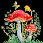 Far Out Mushrooms I Art Print