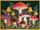 Gilded Mushrooms Horizontal Art Print