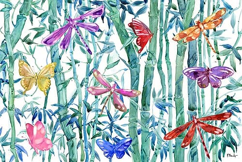 Flying Bamboo Grove Horizontal II Art Print