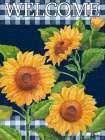 Sunflower Chic Plaid Vertical Art Print