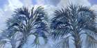 Impressions of Palms Indigo - Triple Palm Coastal Print