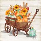 Harvest Wagon III - Wood Art Print