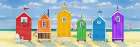Lined Rainbow Beach Huts Art Print