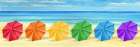 Lined Rainbow Beach Umbrellas Art Print