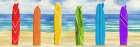 Lined Rainbow Beach Surfboards Art Print