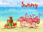 Flamingo Sleigh Horizontal Art Print